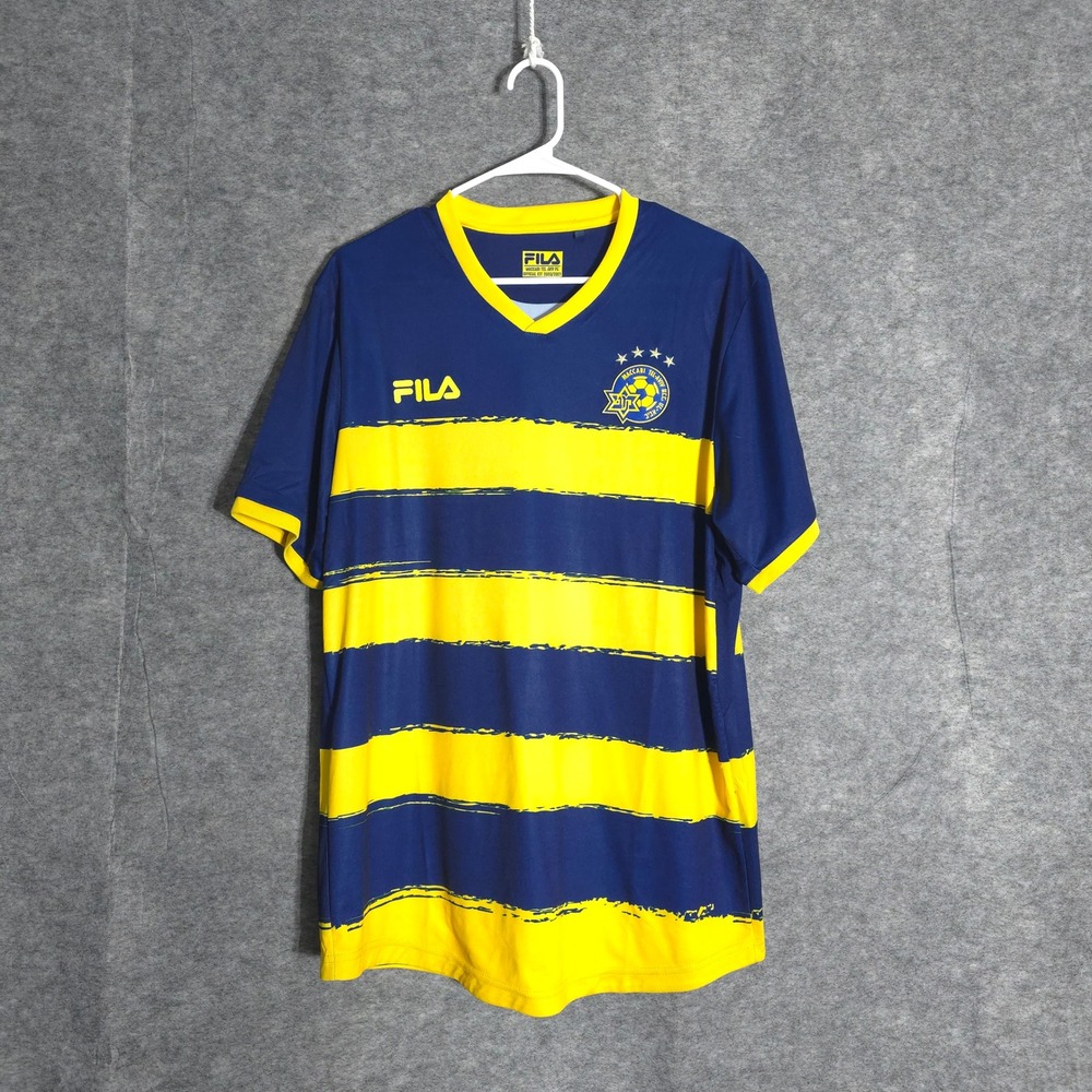 Fila Maccabi Tel Aviv Jersey Mens XL Blue Yellow Official 2020 2021 Soccer Shirt